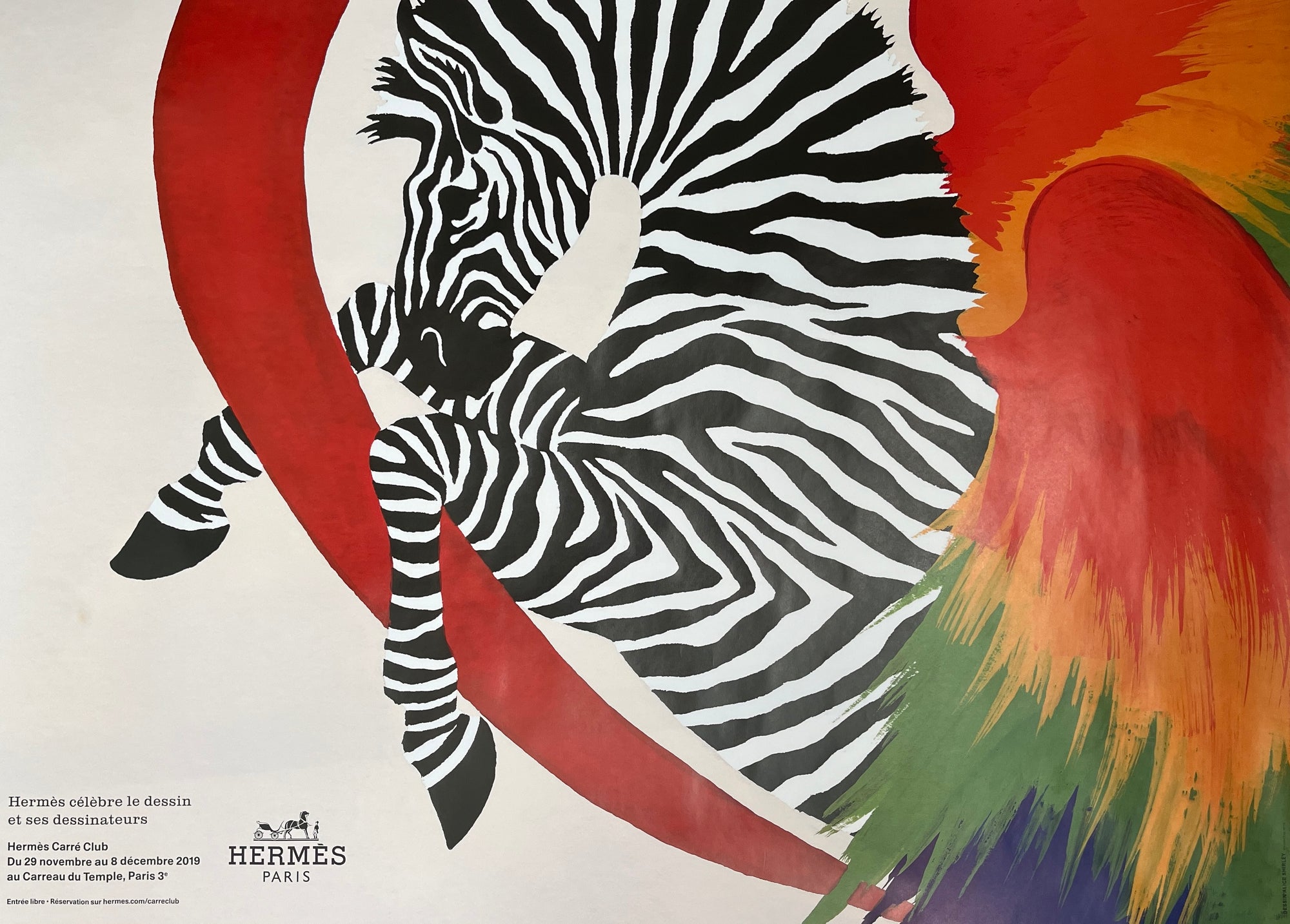 Hermes Paris Zebra Vintage Poster