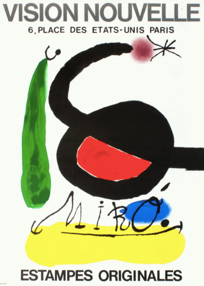 絵画 Neiro Joan Miró Vision Nouvelle 1967 – Original Exhibition Poster