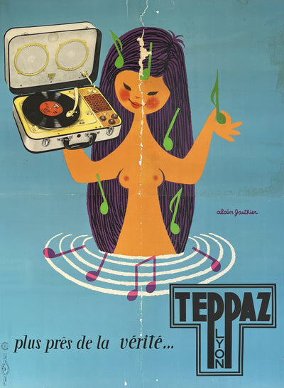 Teppaz Blue Record Girl by Alain Gauthier