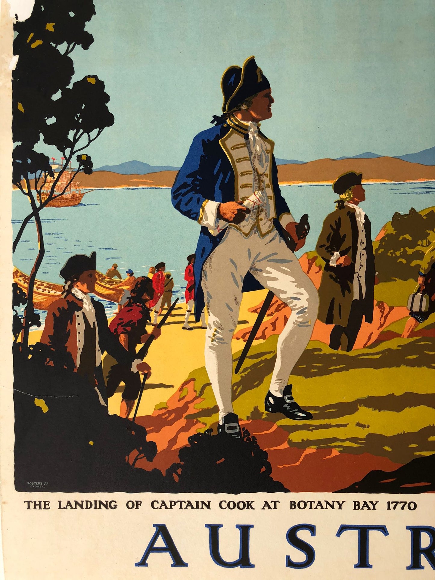 "Australia" Captain Cook 1770 Colonial document by Percy Trompe