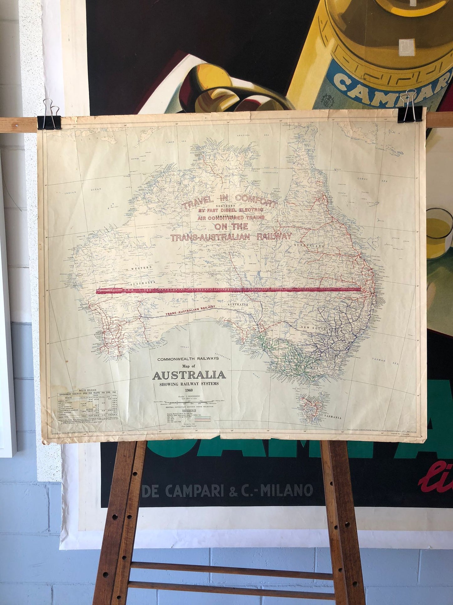 Trans-Australian Railway "Travel In Comfort" Map