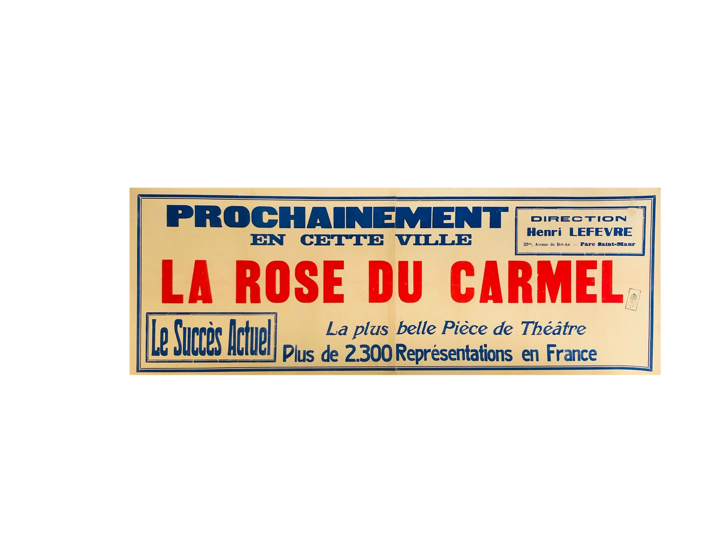 La Rose Du Carmel Theatre Bus Poster