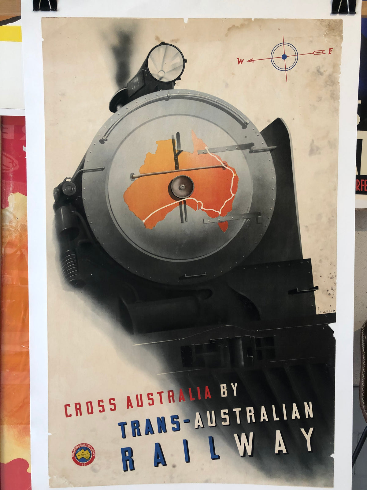 "Cross Australia by Trans-Australian Railway" Advertisement by Gert Sellheim