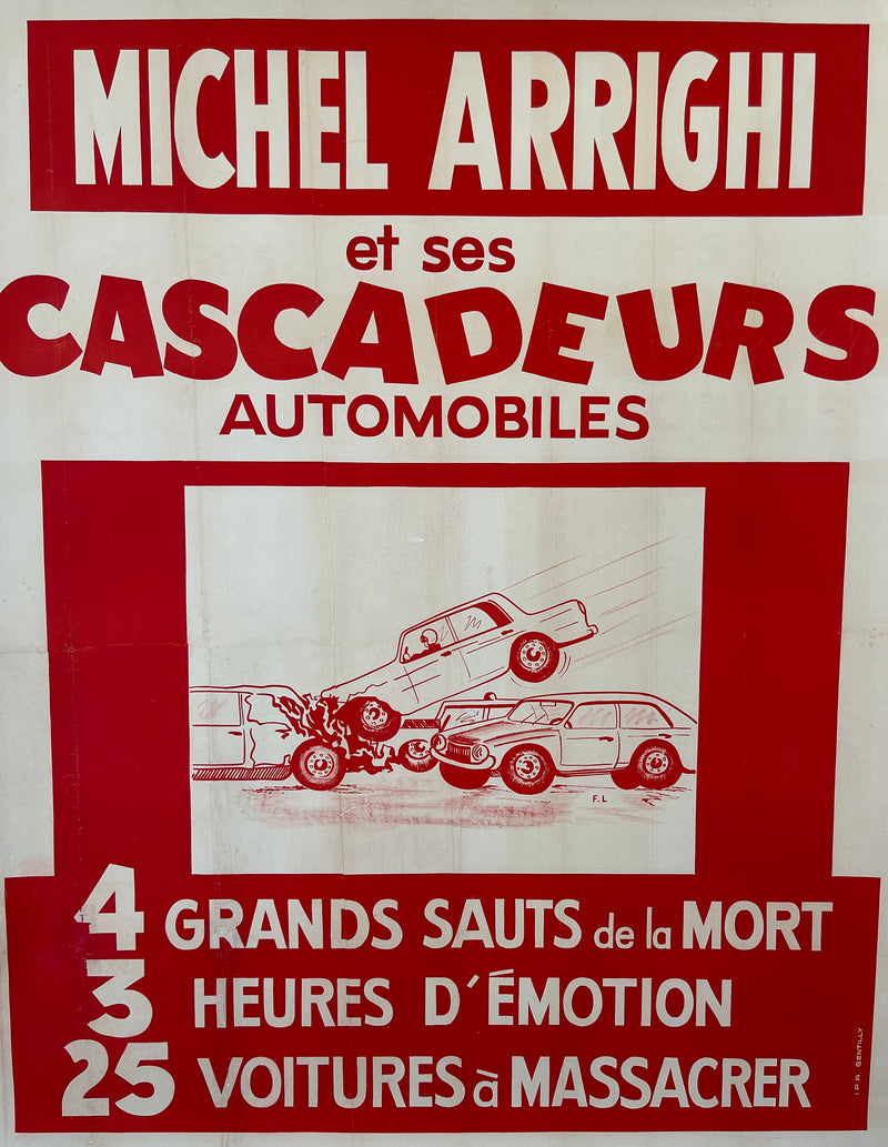 "Michel Arrighi and the Car Crashes" Stunt Event Poster