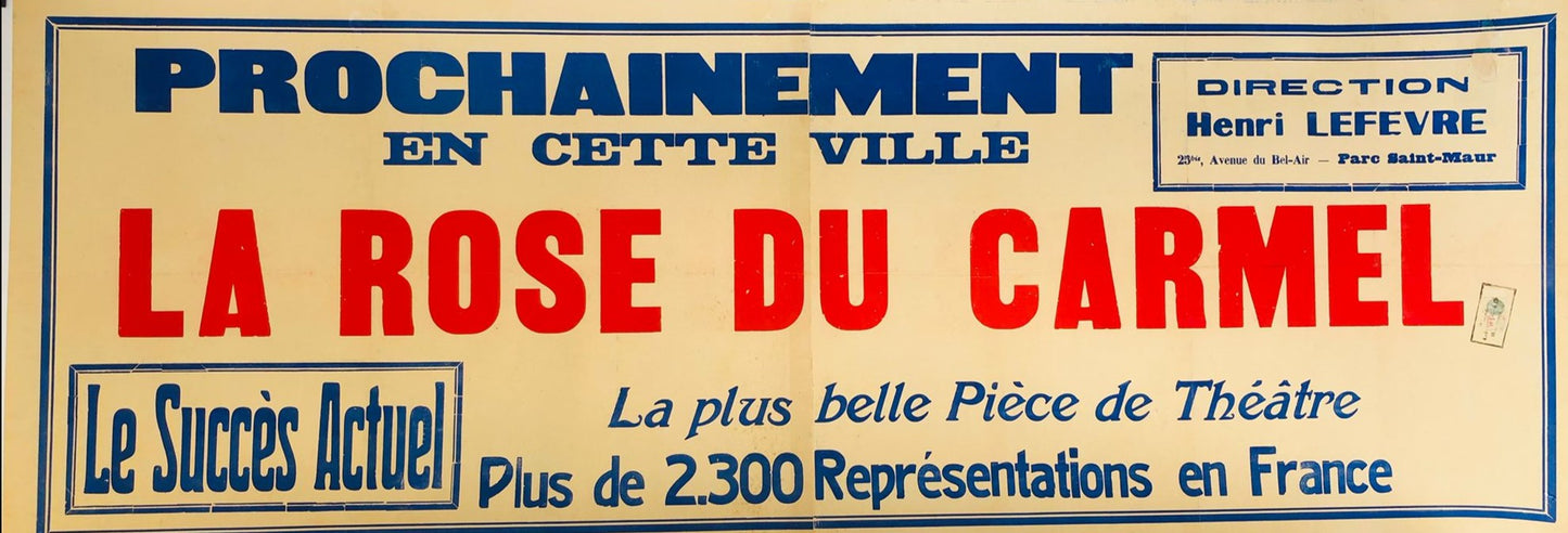 La Rose Du Carmel Theatre Bus Poster
