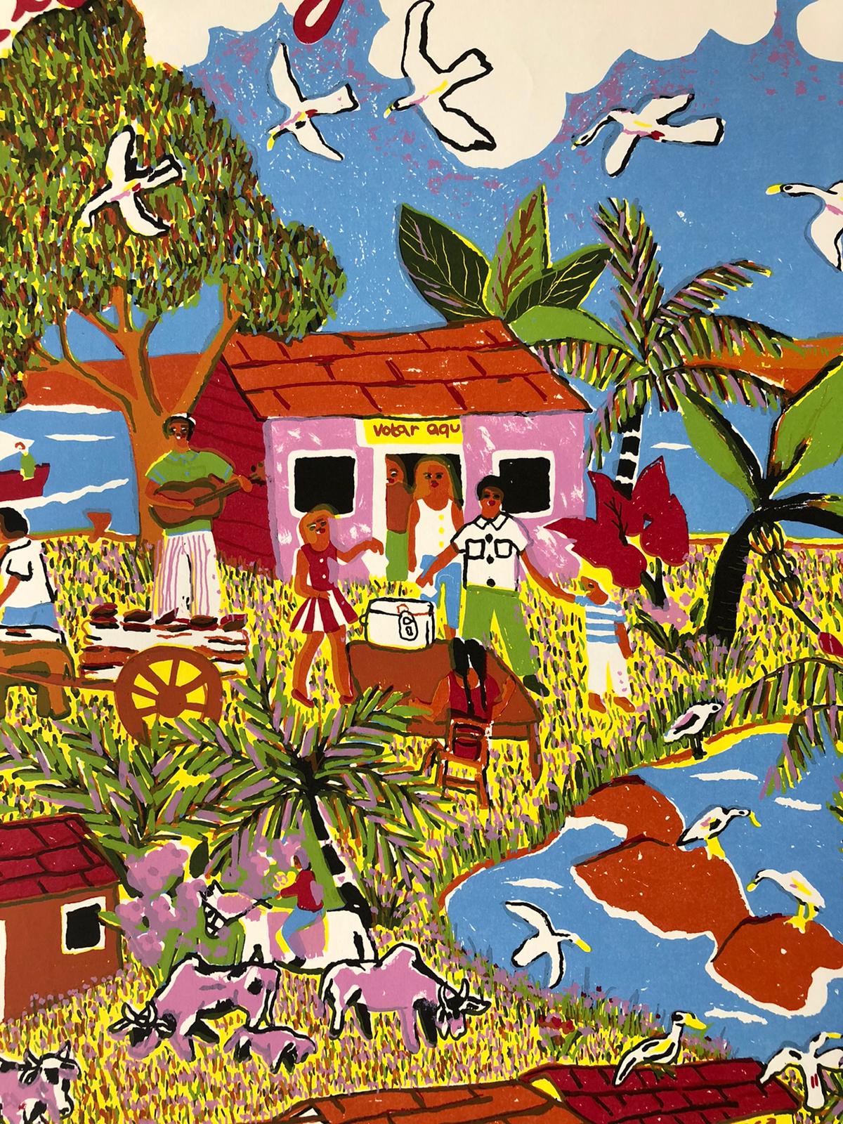 'Nicaragua must survive.' Australian Campaign Lithograph by Julia Church