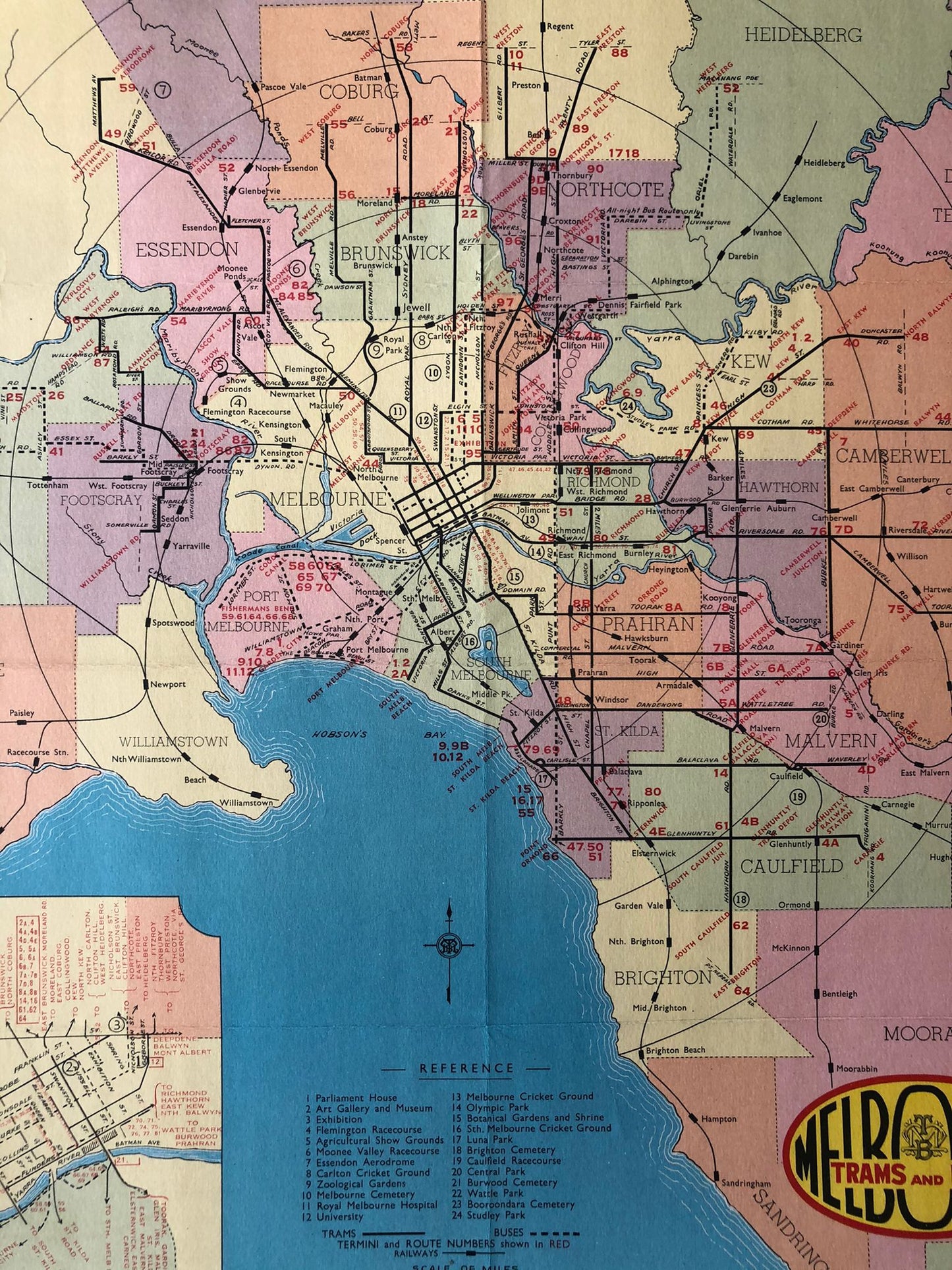 Melbourne Trams and Trains Map