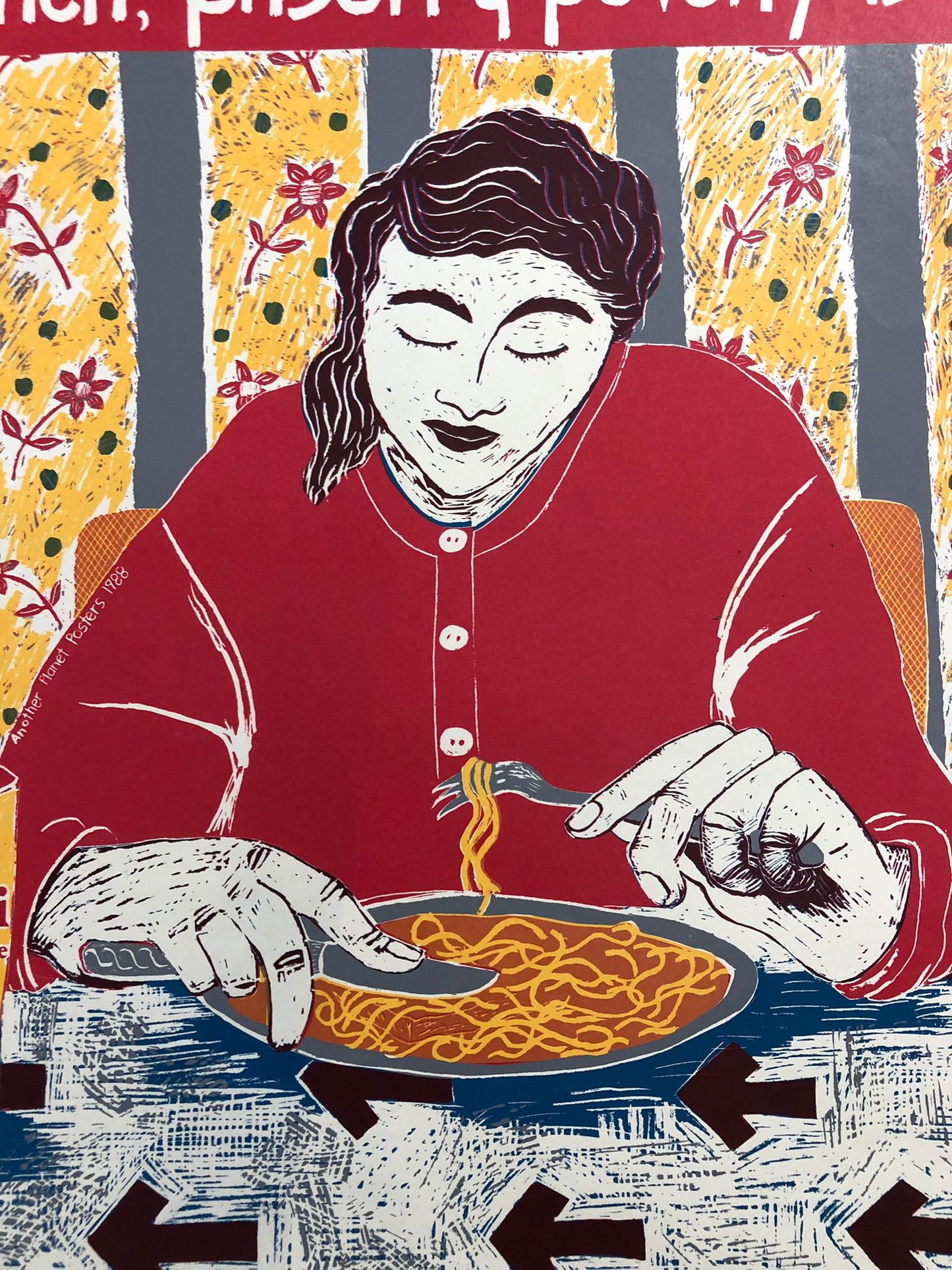 "Women, Prison & Poverty is not a Simple Issue" Activist Poster by Carole Wilson
