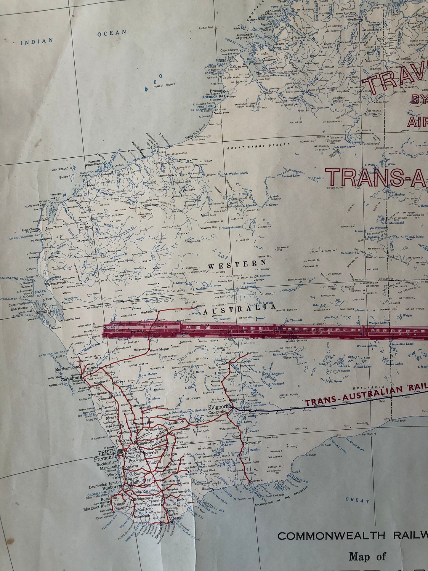 Trans-Australian Railway "Travel In Comfort" Map