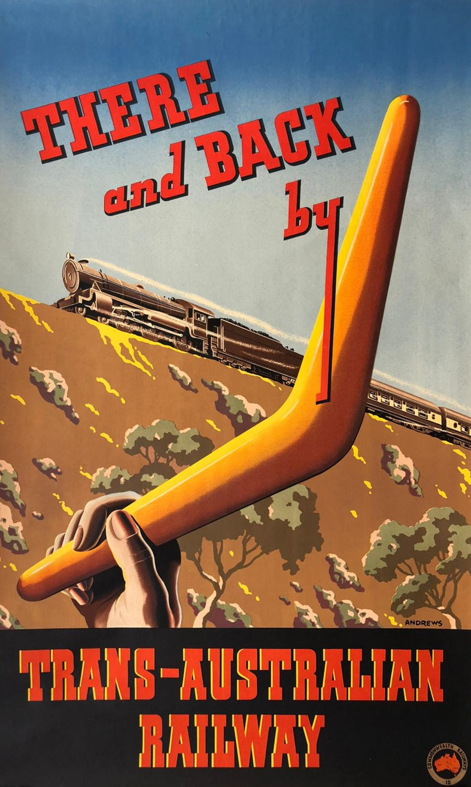 "There and Back by Trans-Australian Railway" Advertisement by Andrews