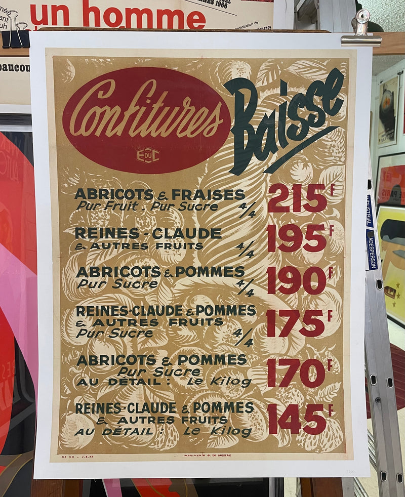 Confitures Baisse Vintage Poster by Bussac