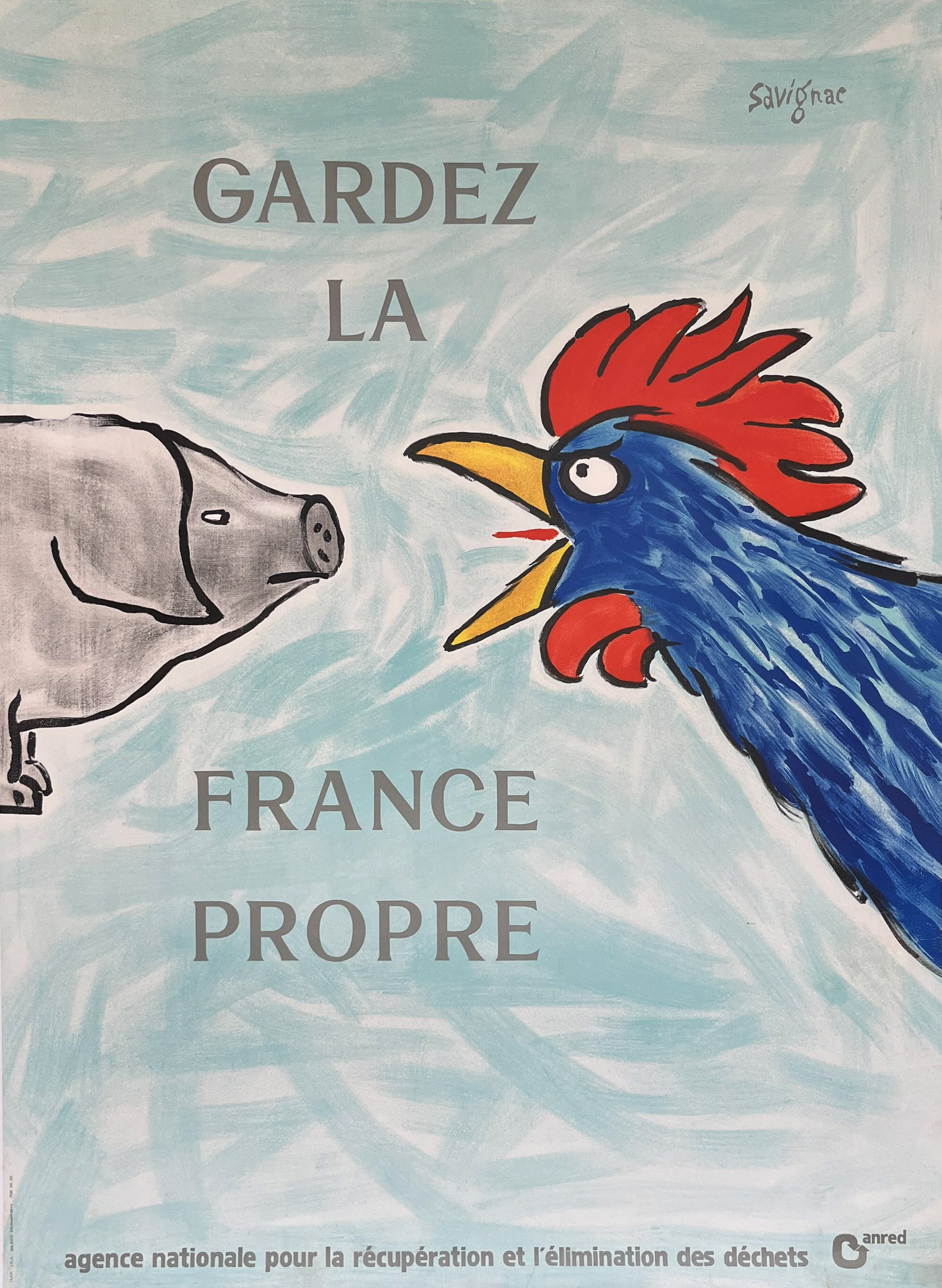 サヴィニャック GARDEZ LA FRANCE PROPRE リト1982年 Savignac: Gardez La France Propre - Vintage Posters