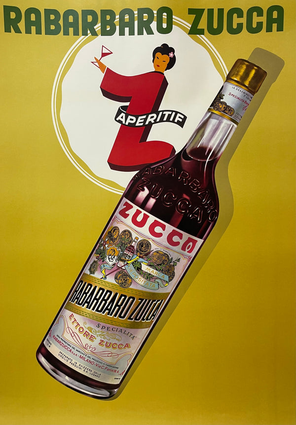 Rabarbaro Zucca - Original Vintage Italian Aperitif Poster - Vintage ...