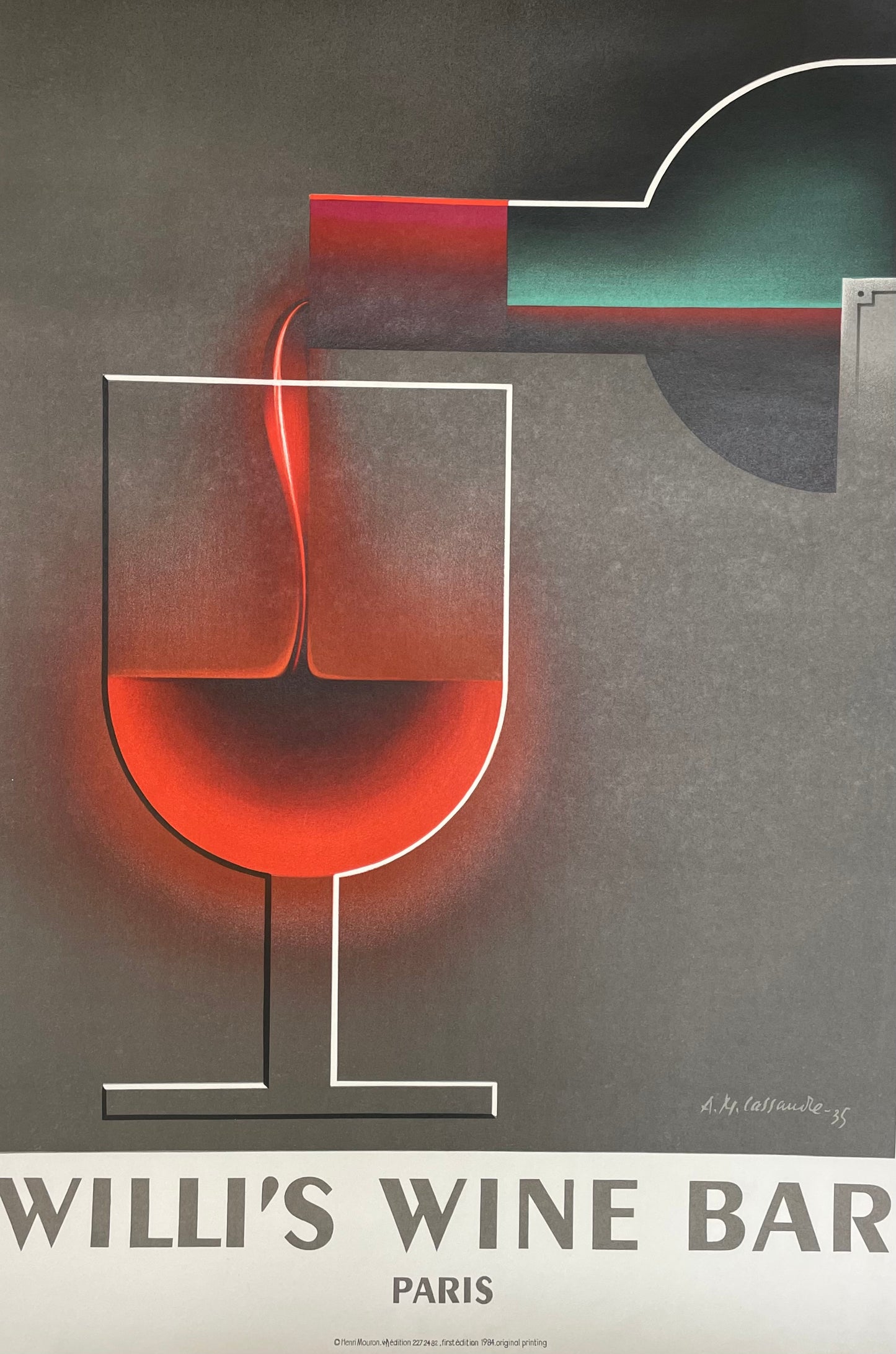 Willi's Wine Bar Paris by A.M. Cassandre Vintage Posters