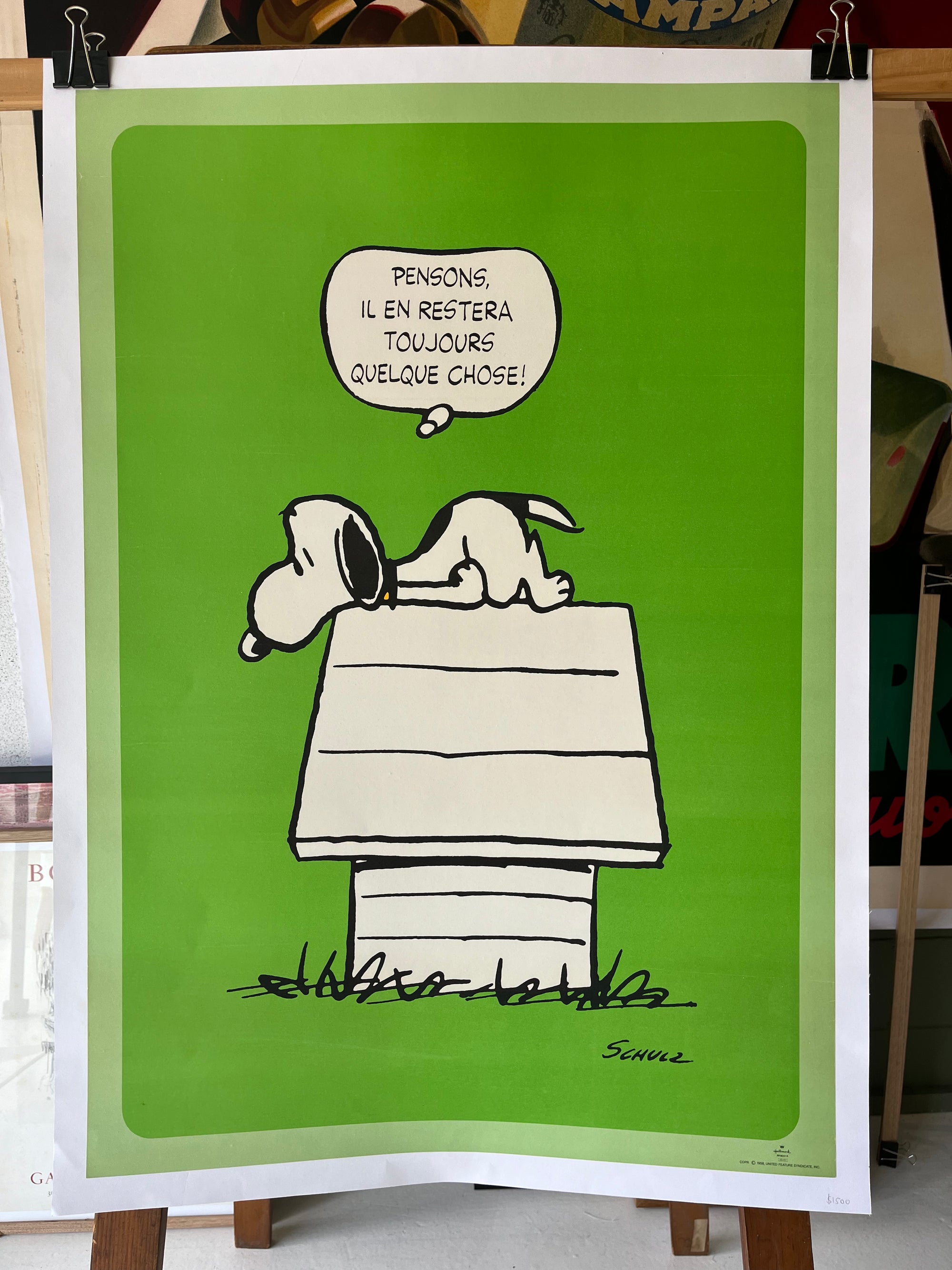 60's ヴィンテージ　長方形　ポスター　スヌーピー　1965年 SCHULZ 60's ヴィンテージ長方形ポスタースヌーピー1965年 SCHULZ