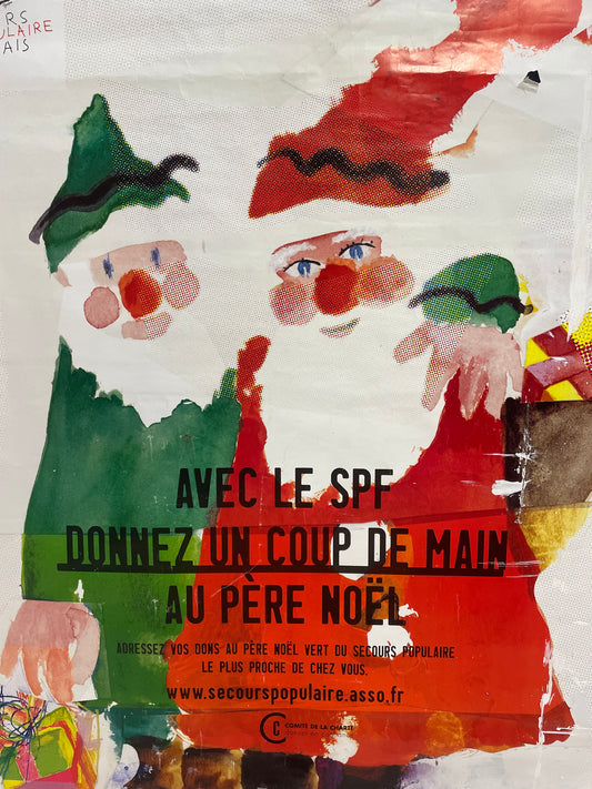 Donnez un coup de Main Santas Vintage Poster
