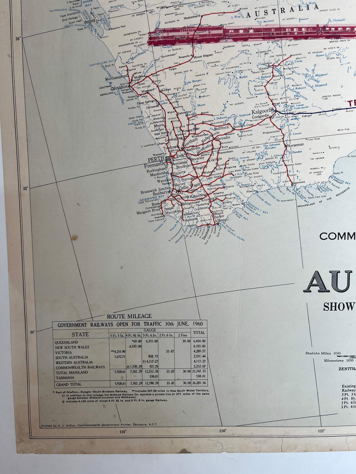 Trans-Australian Railway Map