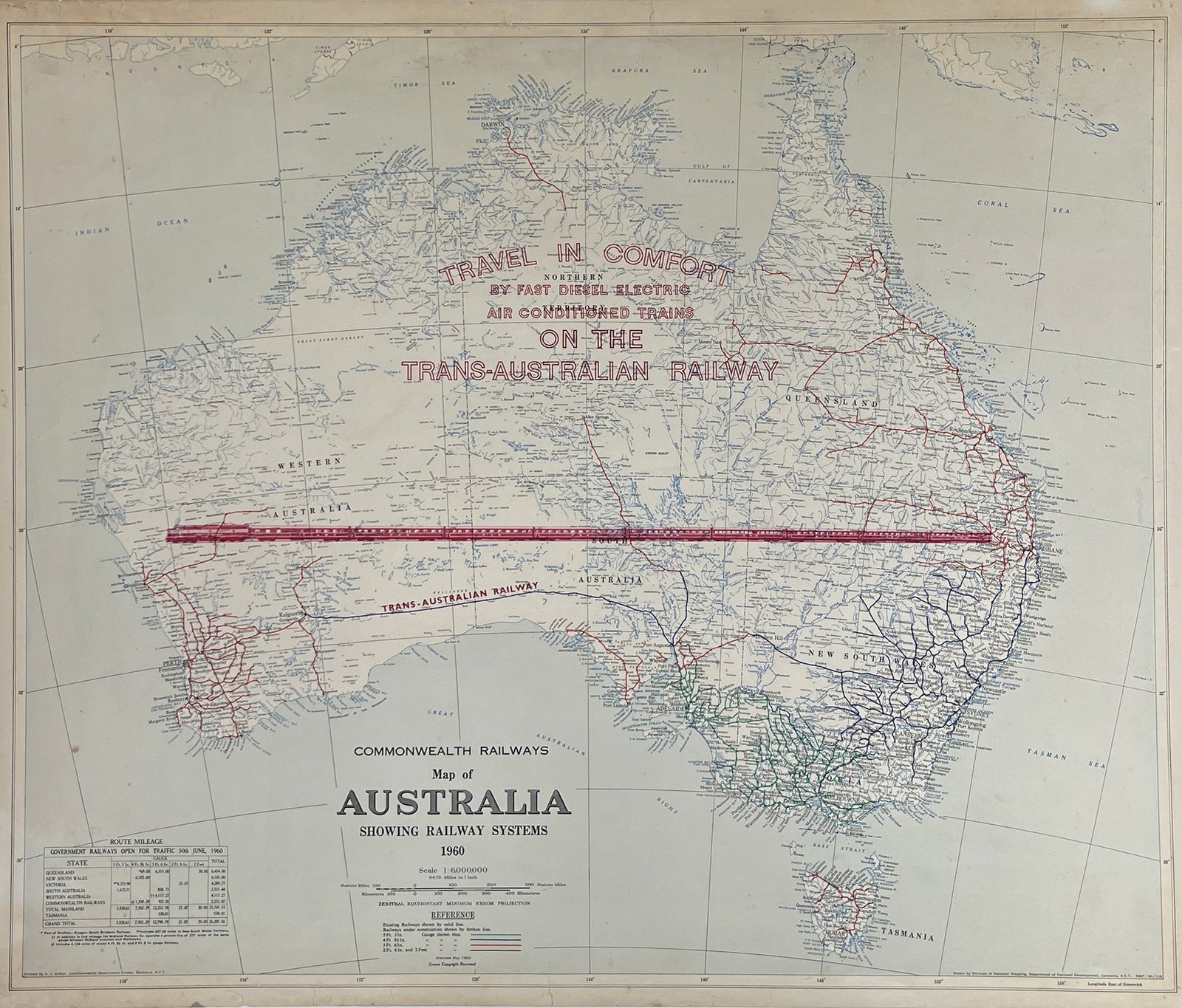 Trans-Australian Railway Map
