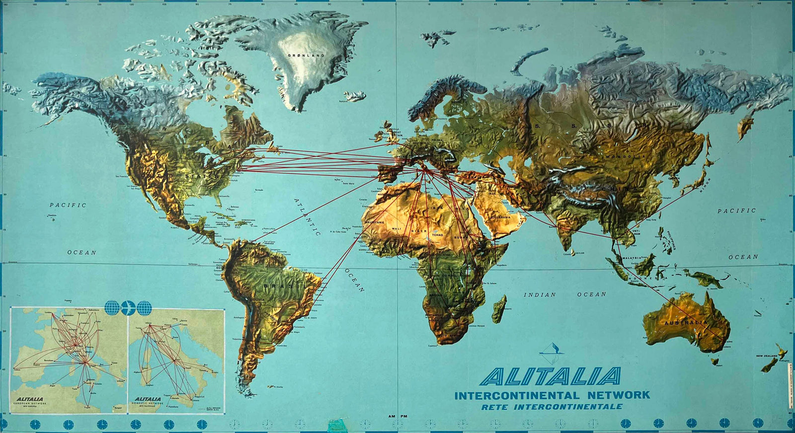 Alitalia Intercontinental Network Map
