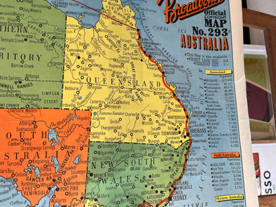 Broadbents 1956 Olympic Torch Relay Map of Australia
