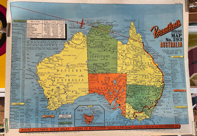 Broadbents 1956 Olympic Torch Relay Map of Australia