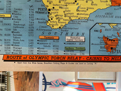Broadbents 1956 Olympic Torch Relay Map of Australia