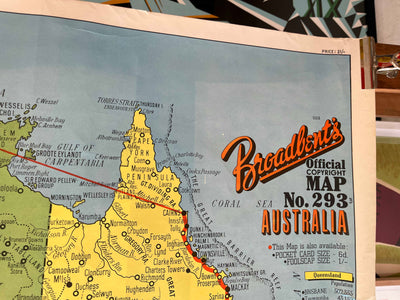 Broadbents 1956 Olympic Torch Relay Map of Australia