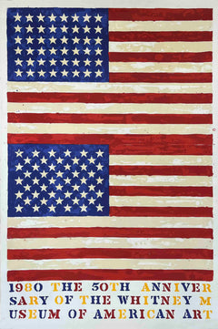 Jasper Johns American Flag Whitney Museum 1980 - Poster - Vintage