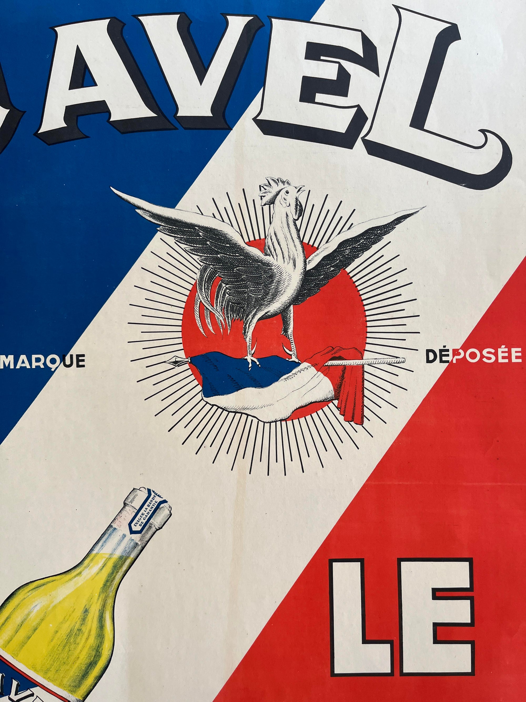 Cognac Jacquet Blue Peacock Bird Bottle French Brandy Vintage Poster Repro – 24x36