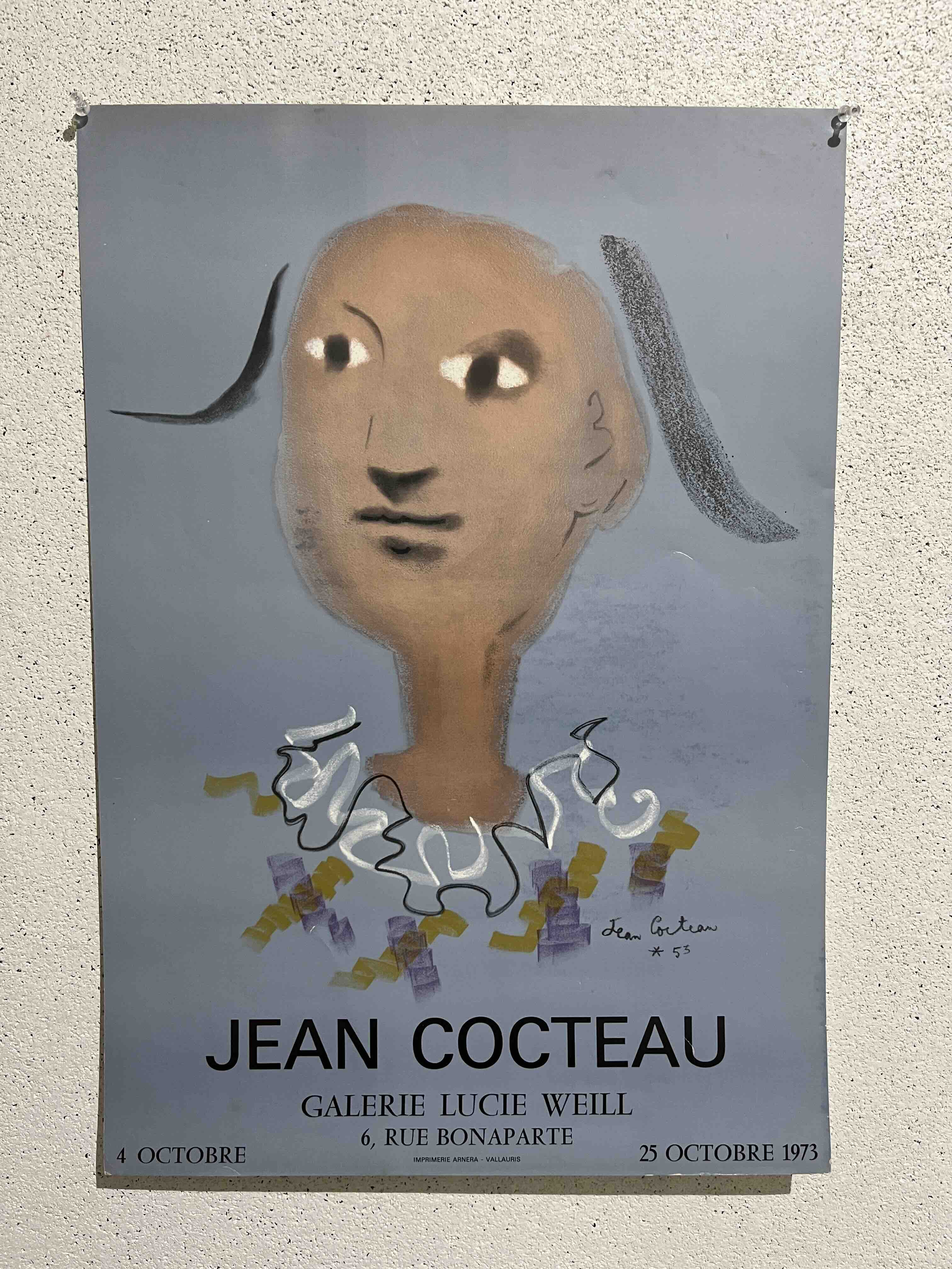 Jean Cocteau - Original Vintage Art Exhibition Poster - Vintage