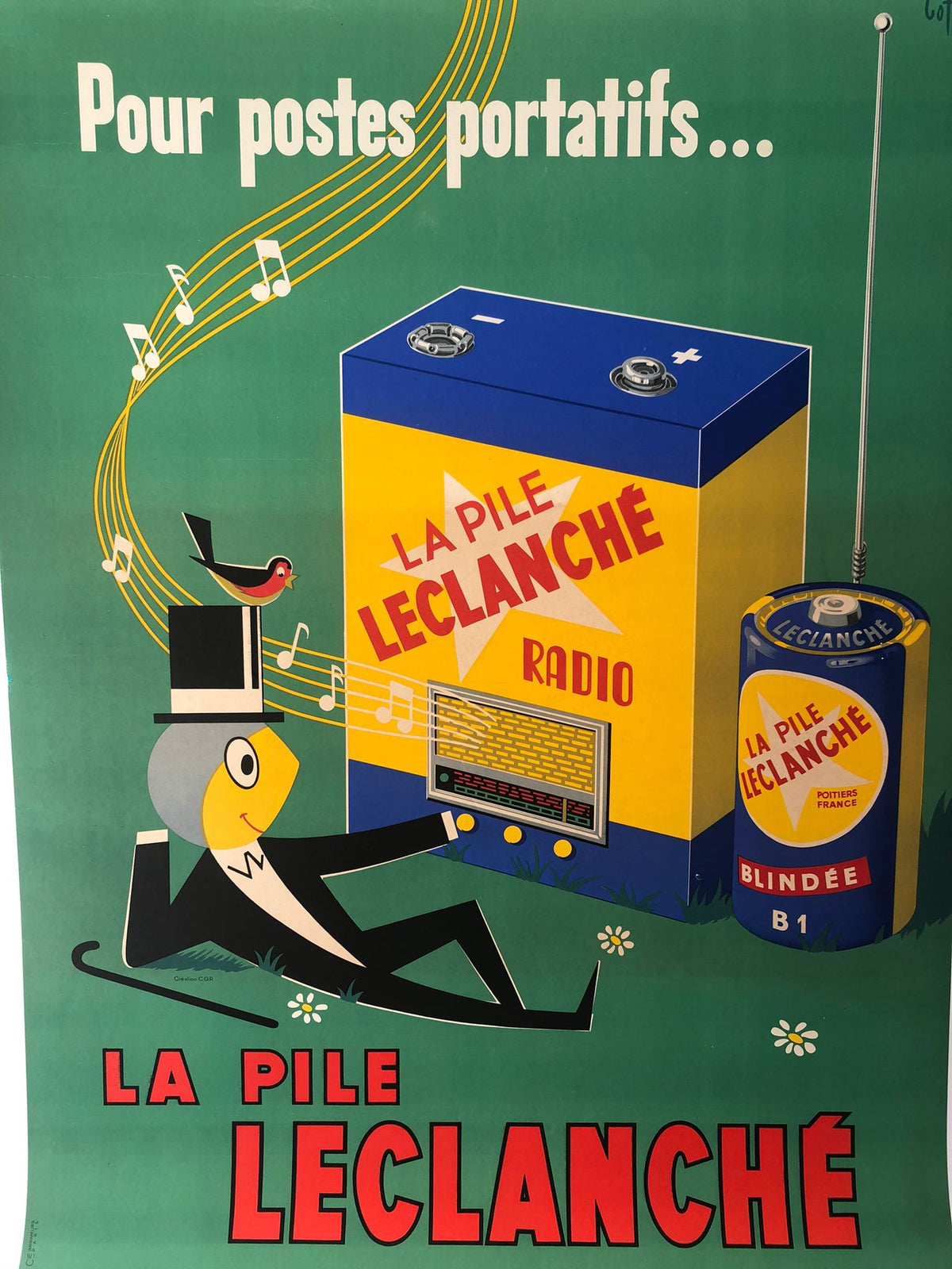 "La Pile Leclanche" Electric Battery Advertisement by Cotto