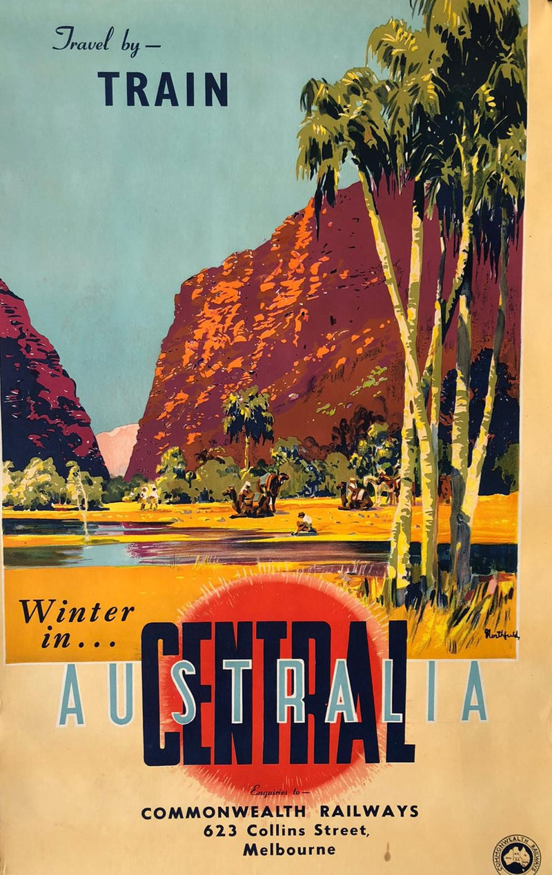 "Winter in Central Australia" Railway Advertisement by James Northfield