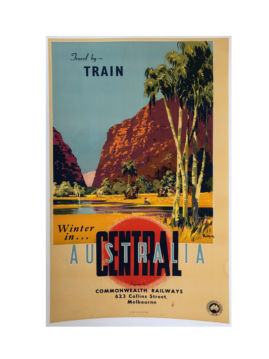 "Winter in Central Australia" Railway Advertisement by James Northfield