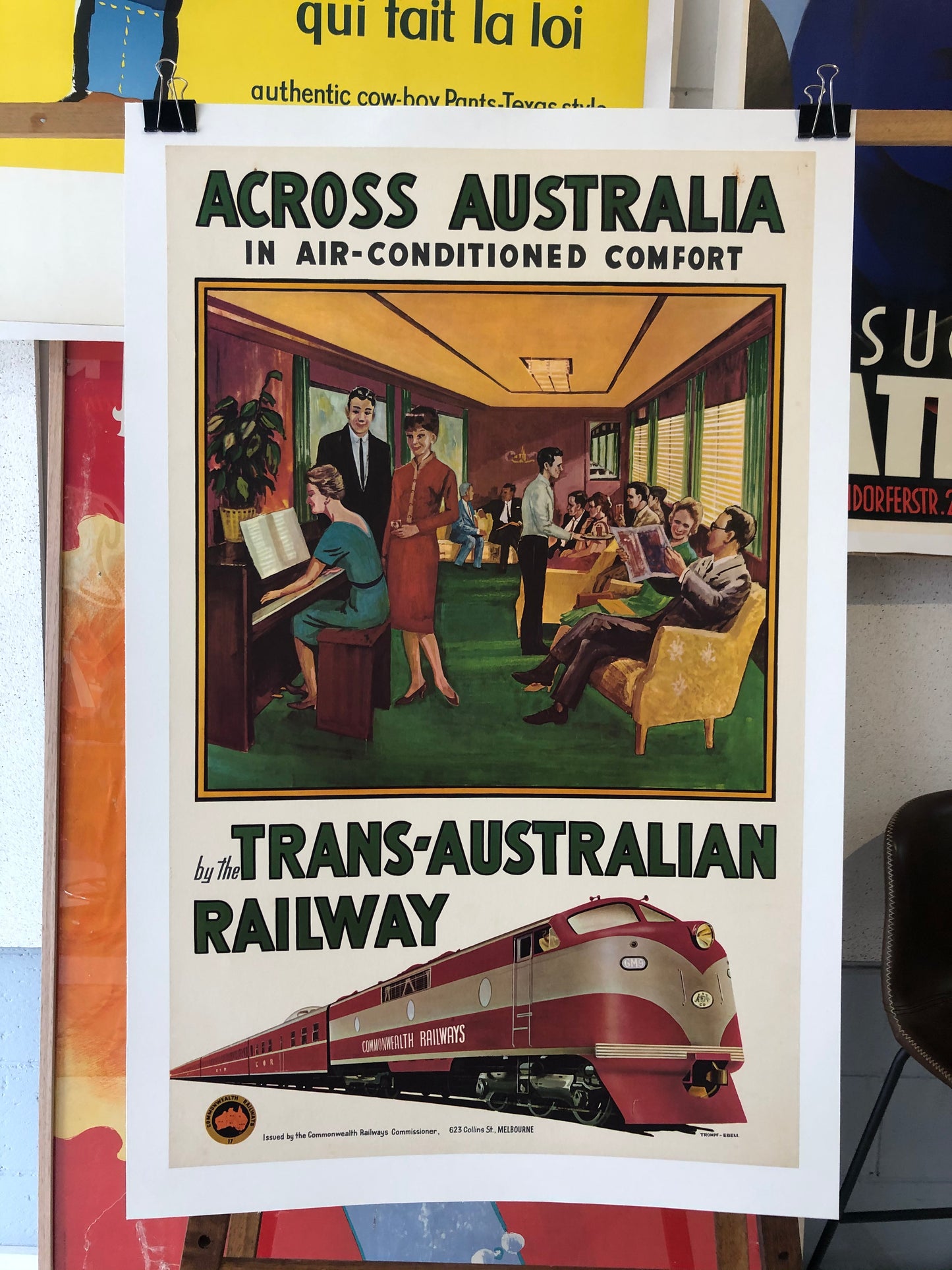 "Across Australia In Air-Conditioned Comfort" Railway Advertisement by Trompf & Ebeli