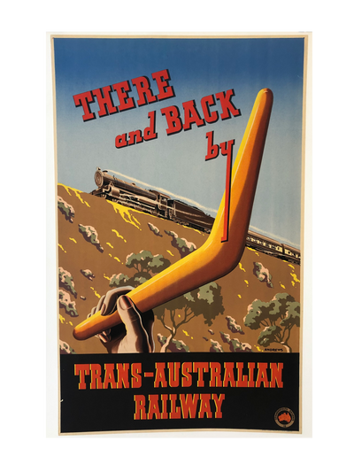 "There and Back by Trans-Australian Railway" Advertisement by Andrews