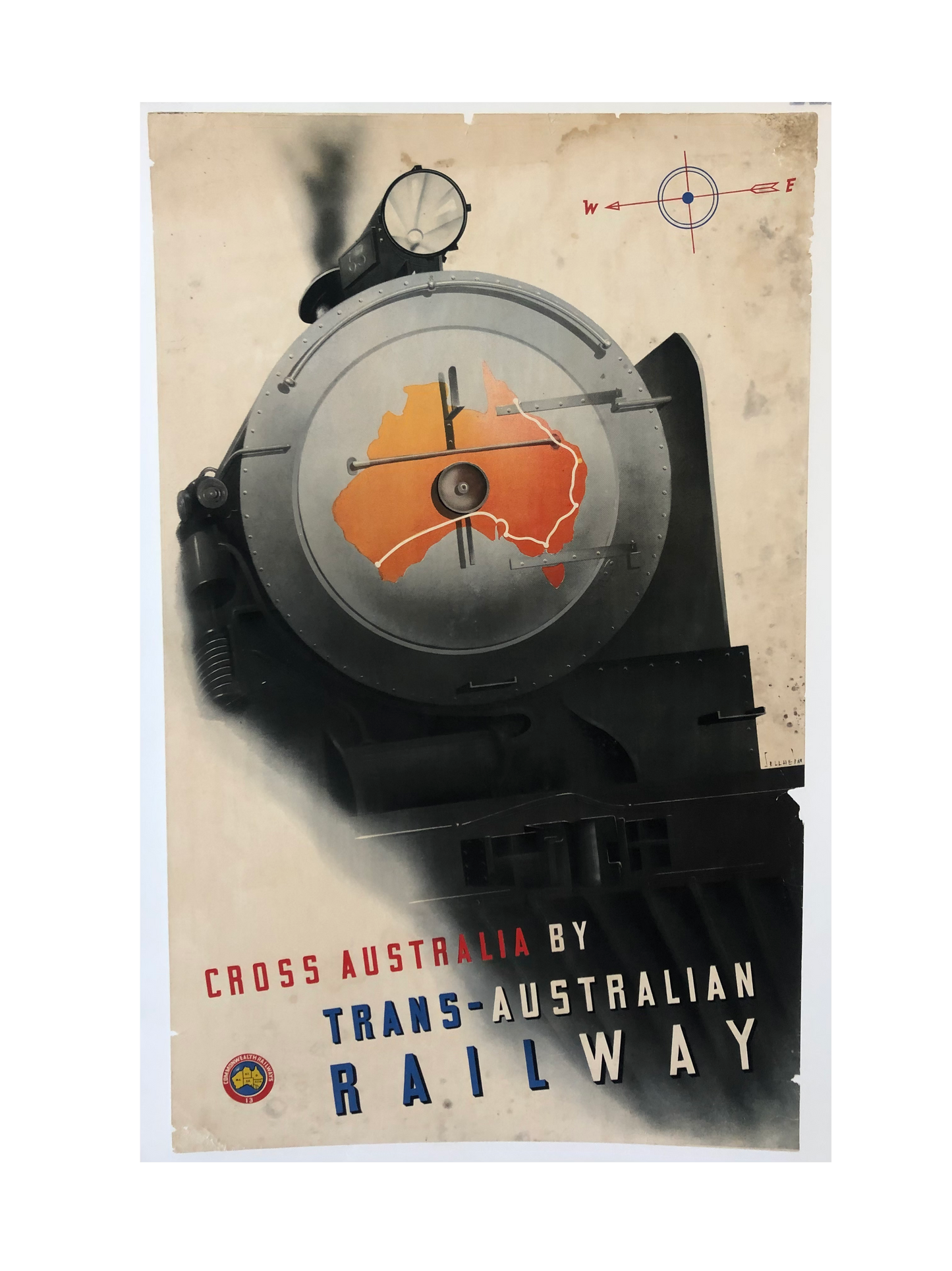 "Cross Australia by Trans-Australian Railway" Advertisement by Gert Sellheim