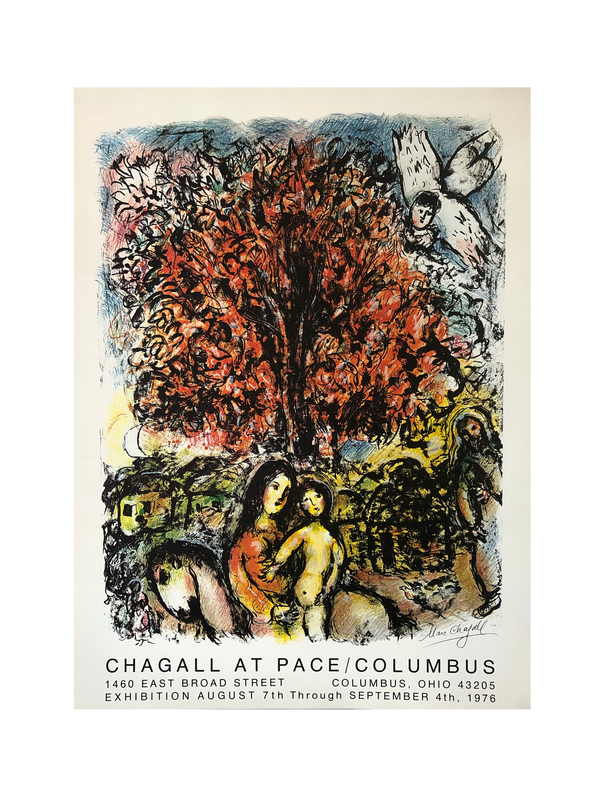 Original Chagall Exhibition Poster, Pace/Columbus
