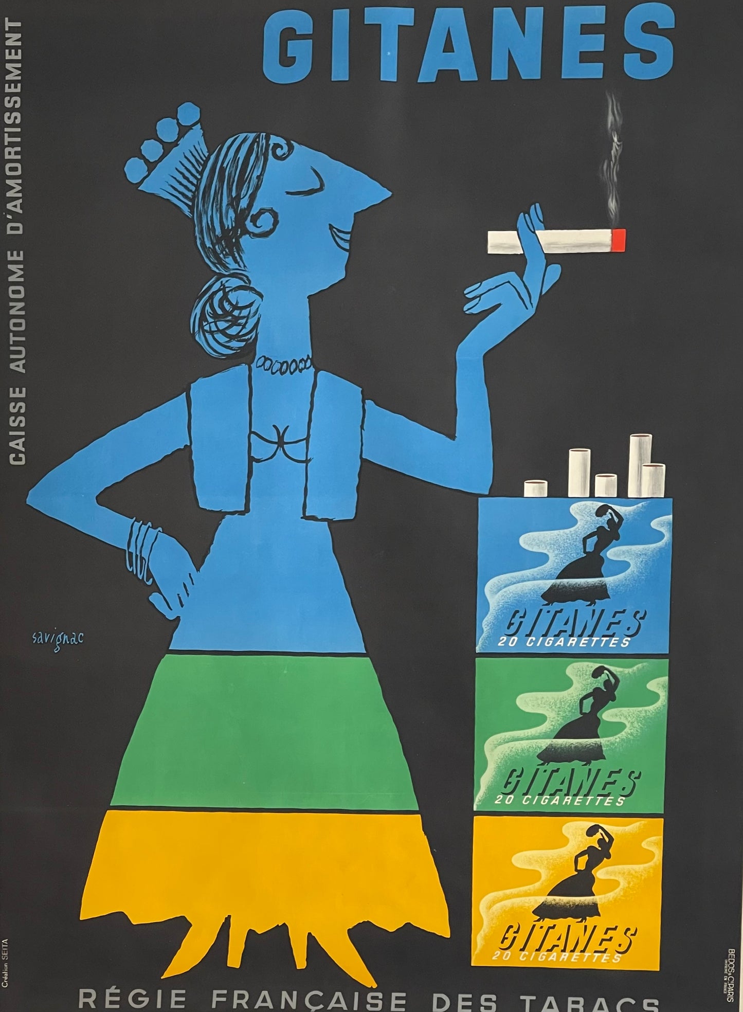 Gitanes Cigarette Advertisement by Savignac