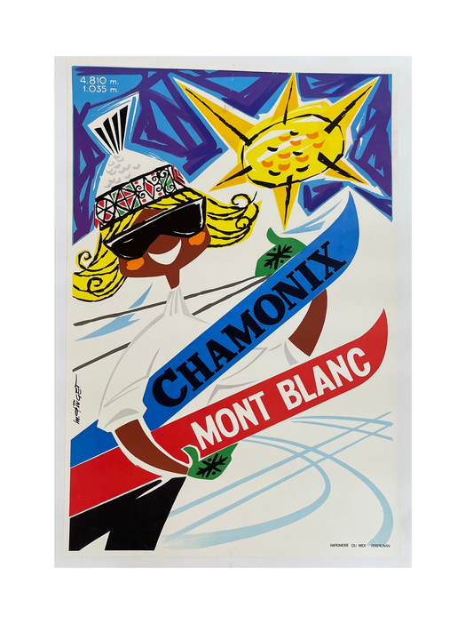 Chamonix Ski Poster