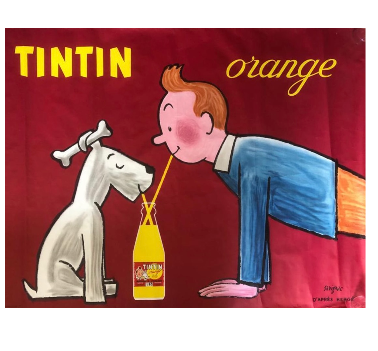 The Adventures of Tintin Orange Soda Hergé Poster