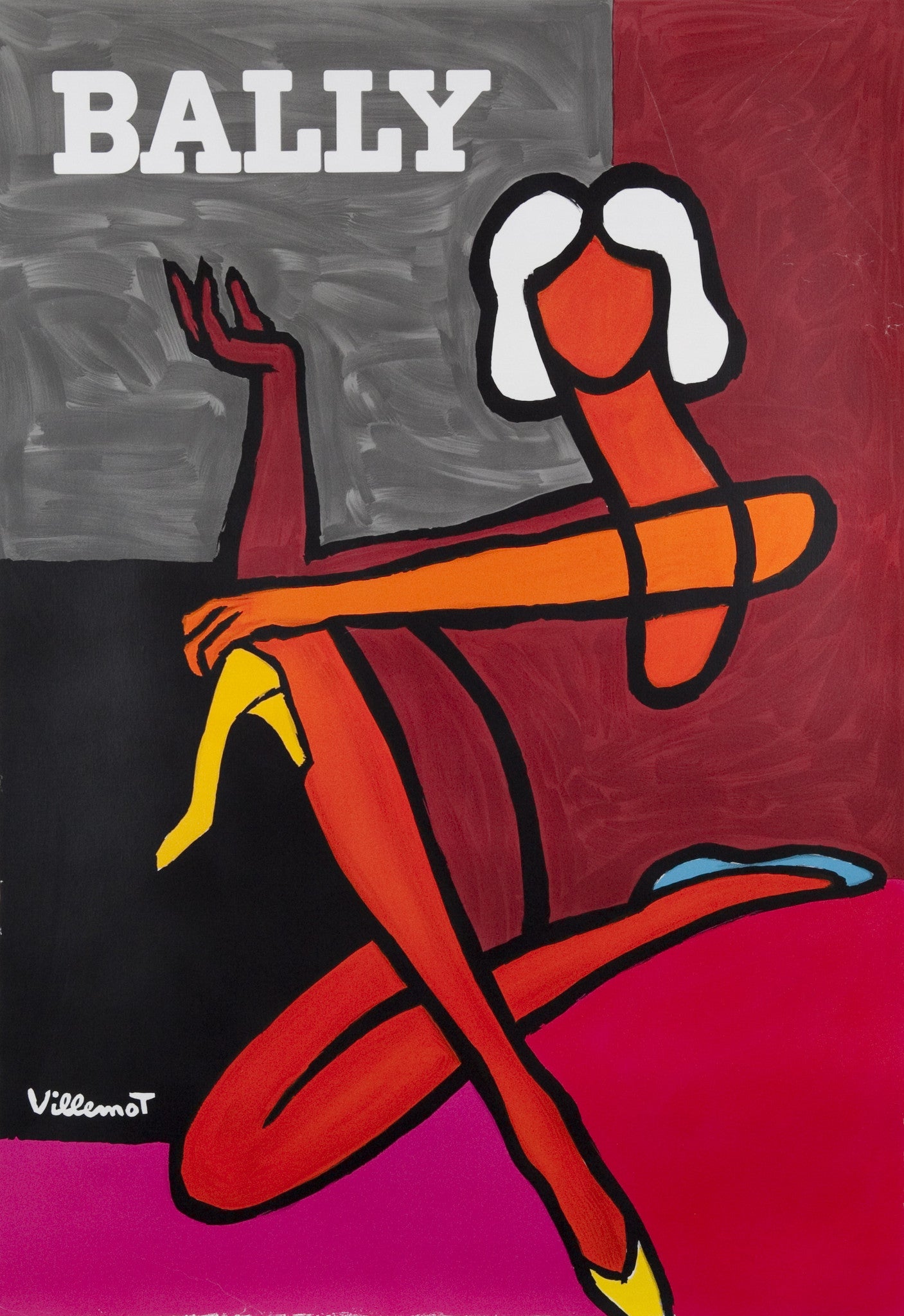 Villemot: Bally Femme Avec Une Chaussure Jaune