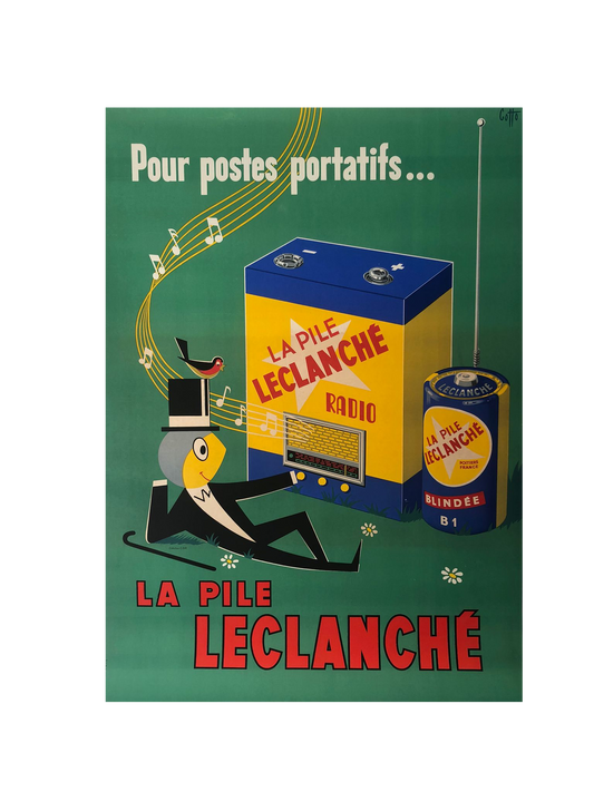 "La Pile Leclanche" Electric Battery Advertisement by Cotto