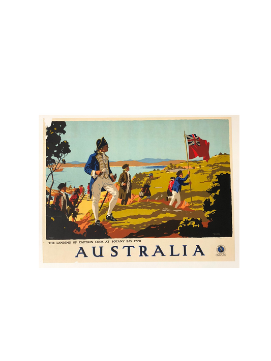 "Australia" Captain Cook 1770 Colonial document by Percy Trompe